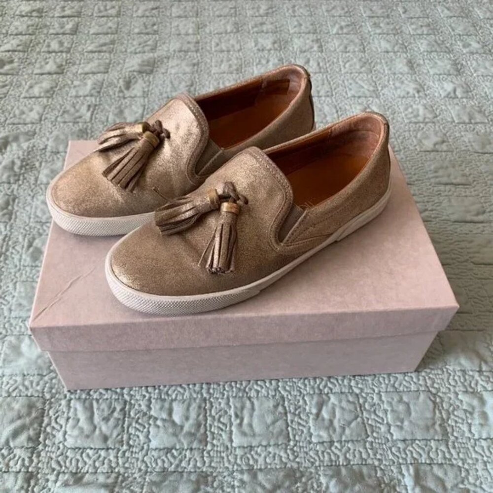 Jimmy Choo Sneakers Dale Flat Size 35 Sand Color w/ Box and Dust Bag USED